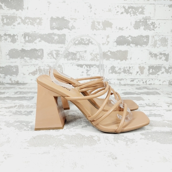 New Abound Austyn Brown Tubular Strap Block Heel Sandals A931 - Picture 6 of 10